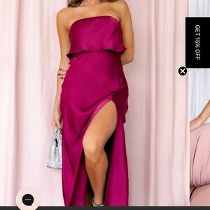 Petal & Pup Berry Satin dress